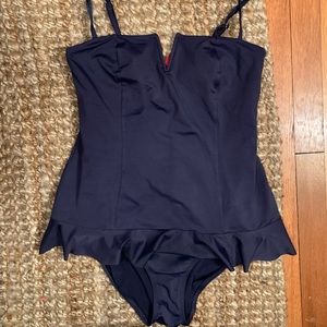Spanxs navy sweetheart bathing suit